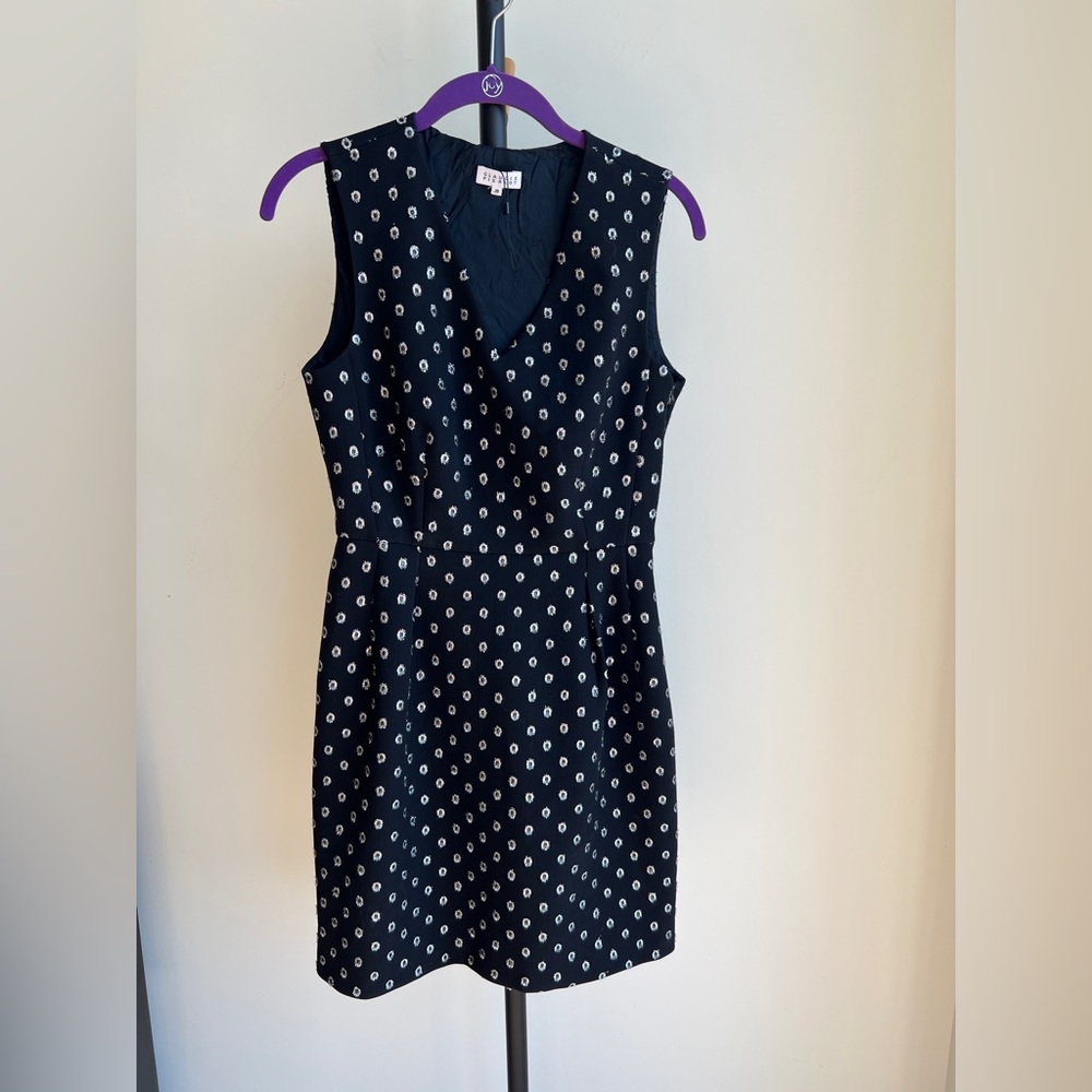 Elegant Black and White Patterned Mini Dress